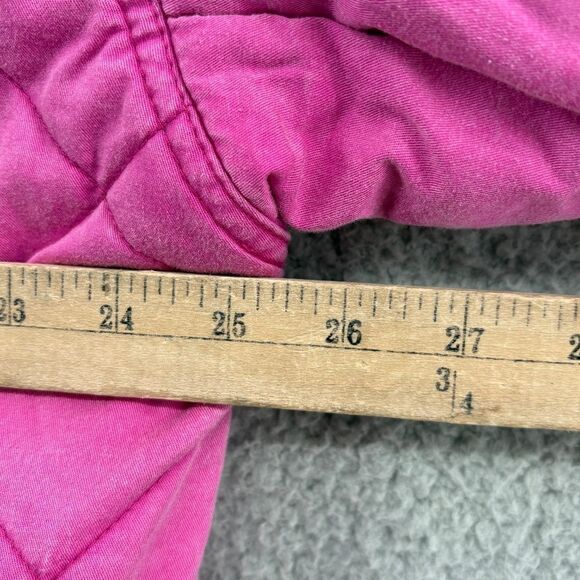 Woven Hot Pink Quilted Bomber Jacket, Size Large - Picture 6 of 11